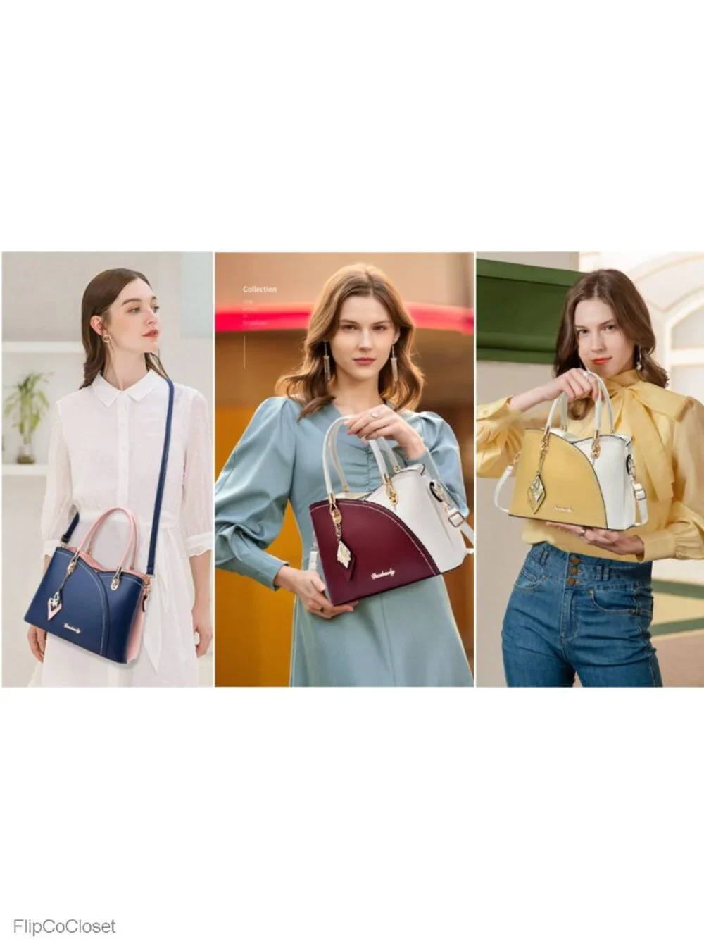 Faux Leather Satchel Tote Bag Top Handle Shoulder Handbag for Women